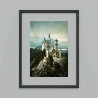 Schloss Neuschwanstein, 1914 by Adolf Hitler (13x19inch Vertical)