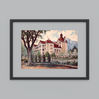 The Old Building in Stand of Trees by Adolf Hitler 1909 (19x13inch Horizontal)
